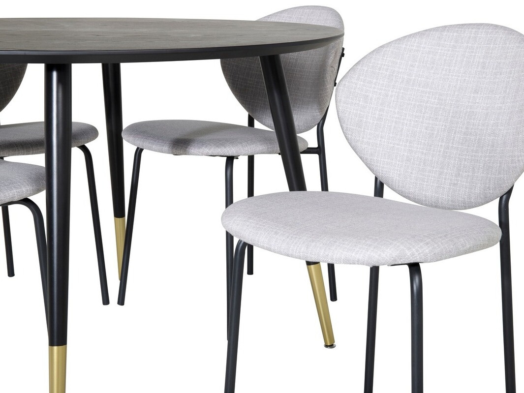 Borðstofusett Dallas 1186 (Grár + Svartur)