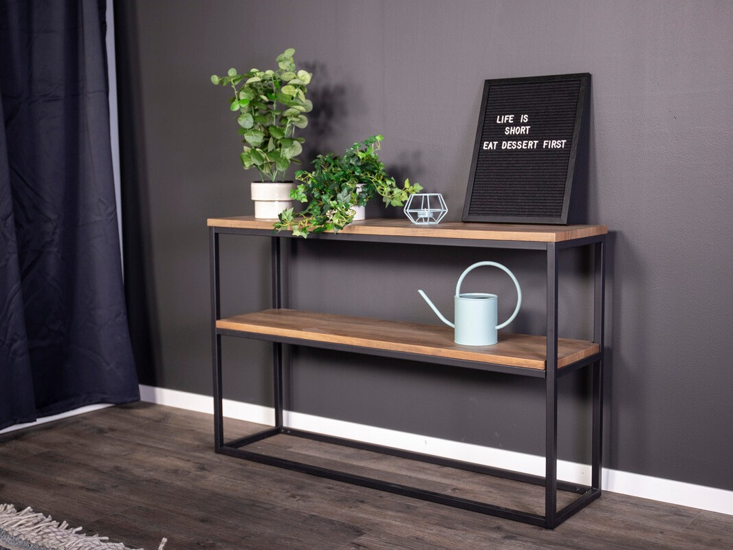 Console borð Dallas 2521 (Ljósbrúnn + Svartur)