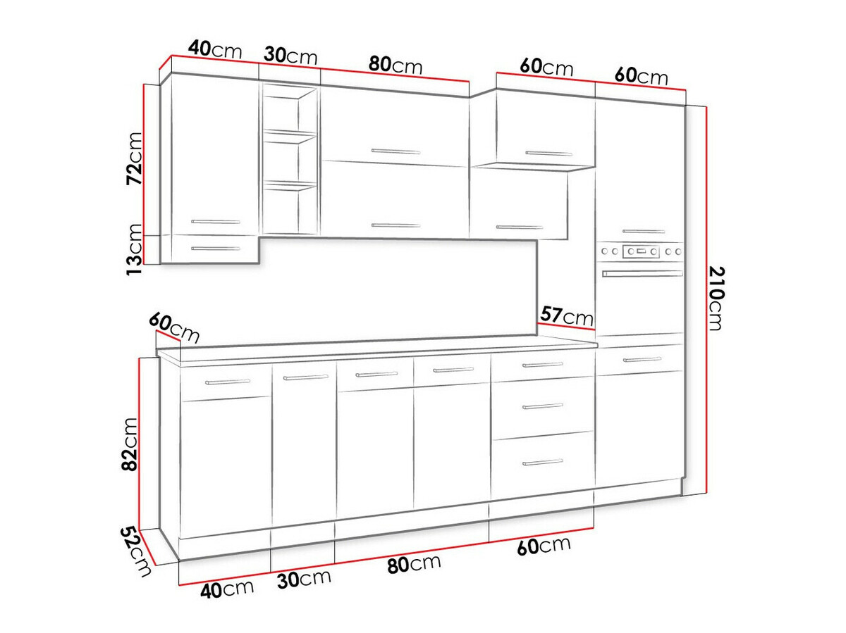 Eldhúsinnrétting úr einingum Wood White 137