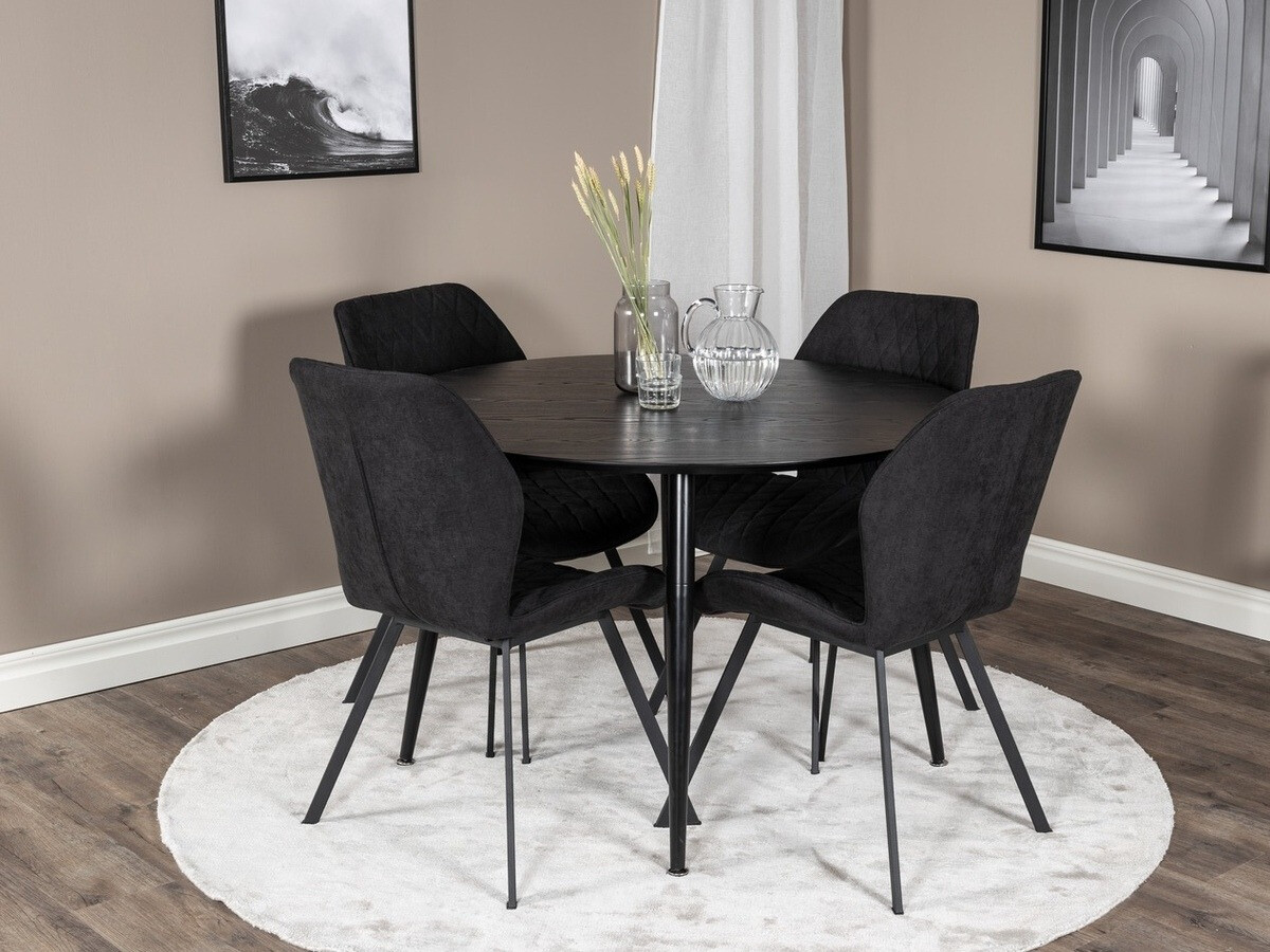 Borðstofusett Dallas 1562 (Svartur)