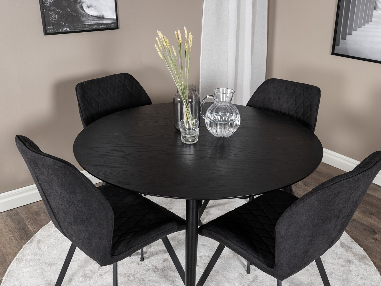 Borðstofusett Dallas 1562 (Svartur)