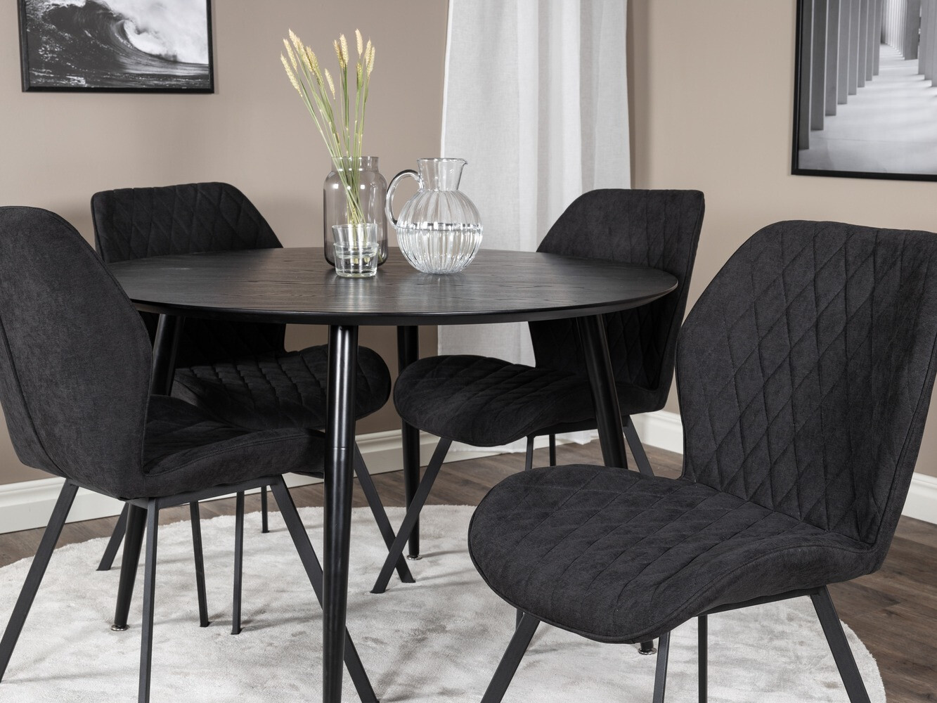 Borðstofusett Dallas 1562 (Svartur)