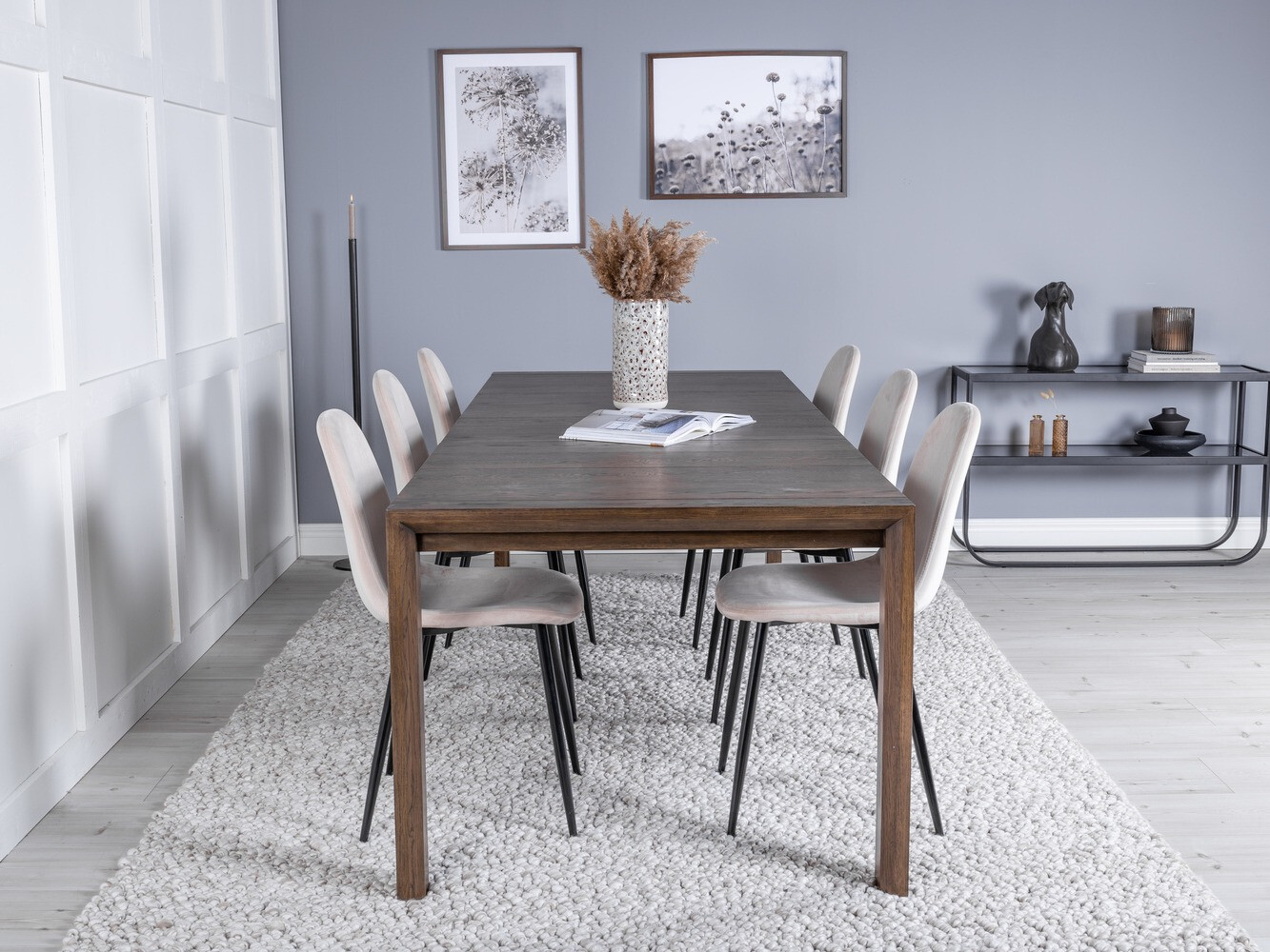 Borðstofusett Dallas 1632 (Dökk eik)