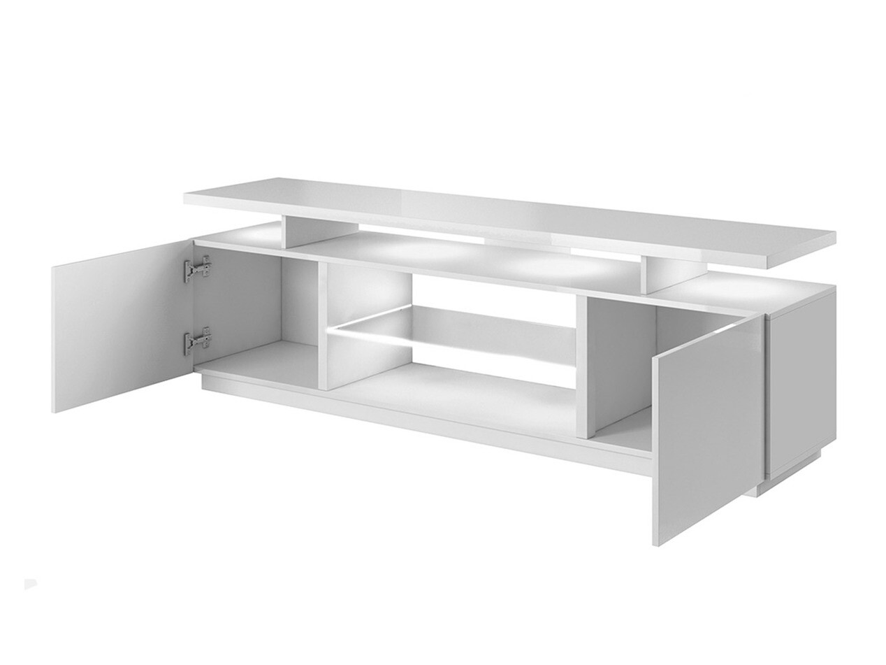 Sjónvarpsskápur Figura (Hvítur + Hvítt háglans)