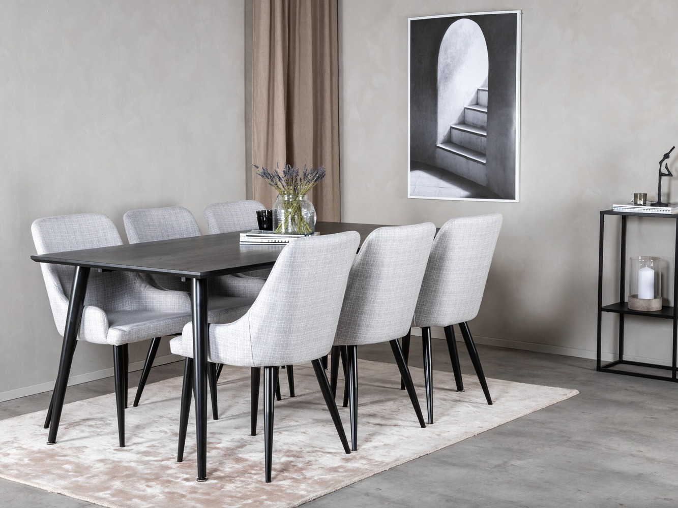 Borðstofusett Dallas 2599 (Svartur)