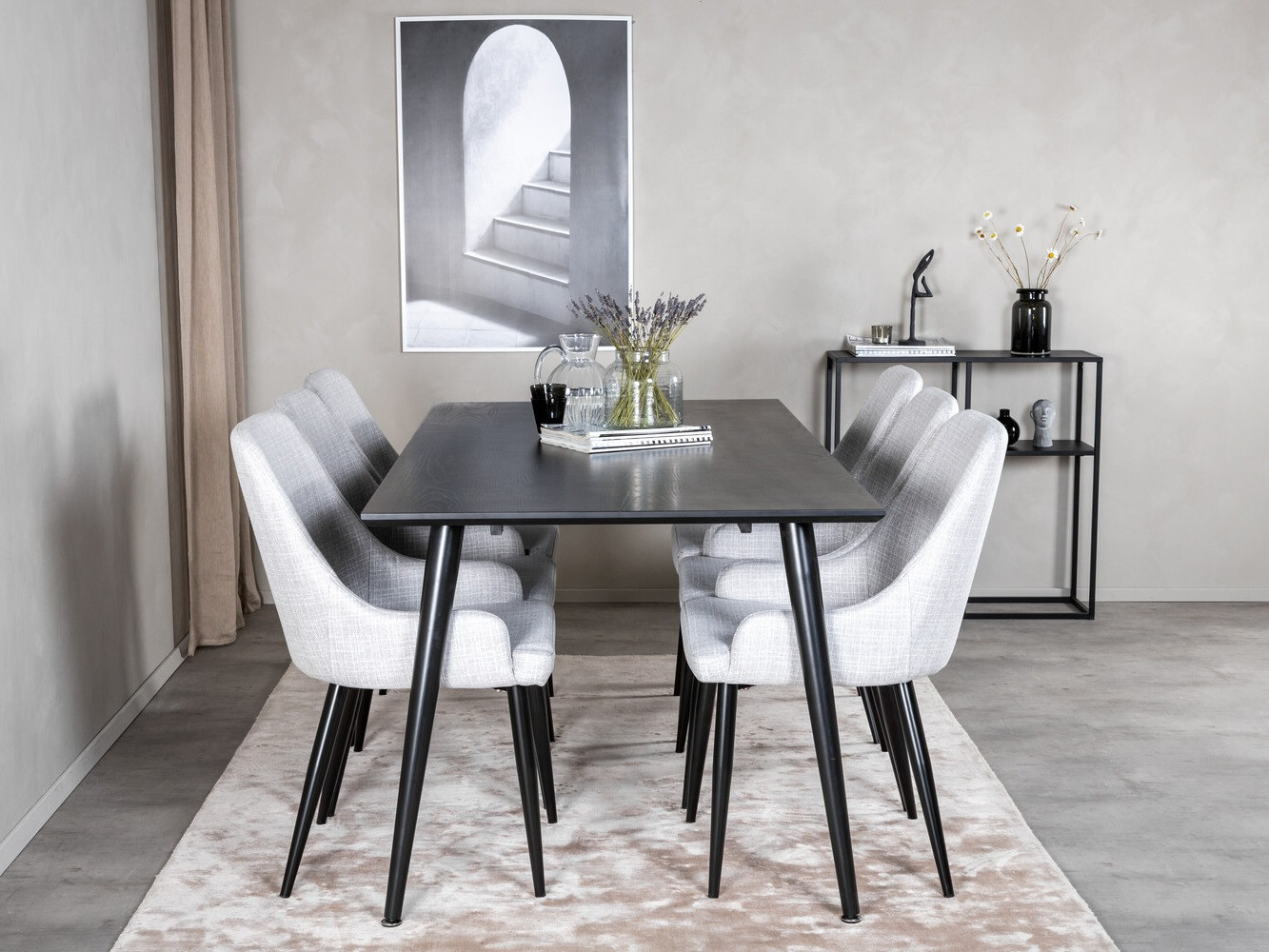 Borðstofusett Dallas 2599 (Svartur)
