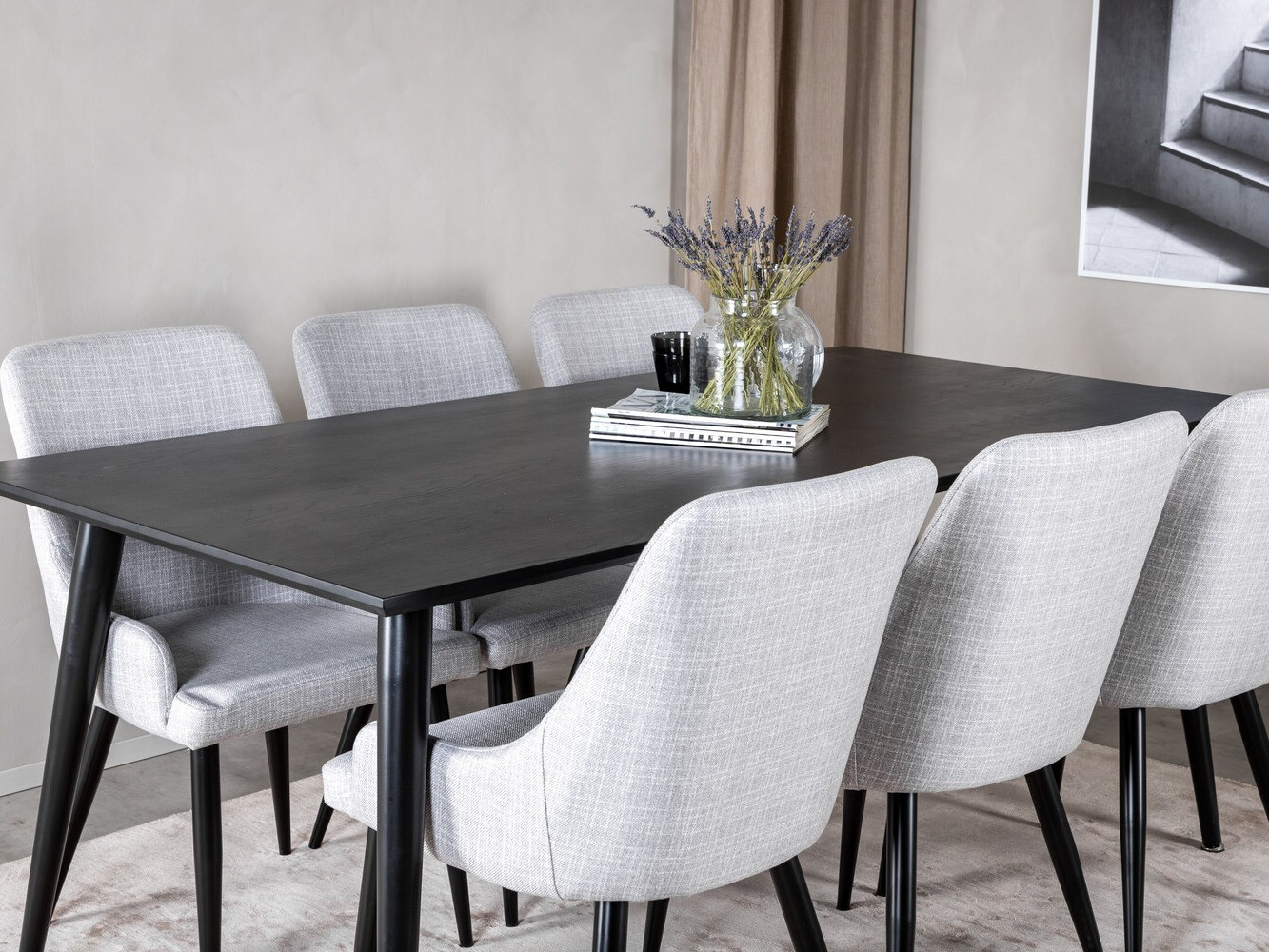 Borðstofusett Dallas 2599 (Svartur)