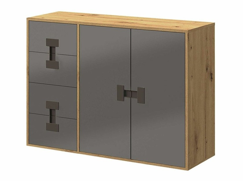 Kommóða Florevi 102 (Grátt háglans + Artisan-eik)