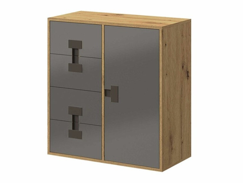 Kommóða Florevi 103 (Grátt háglans + Artisan-eik)