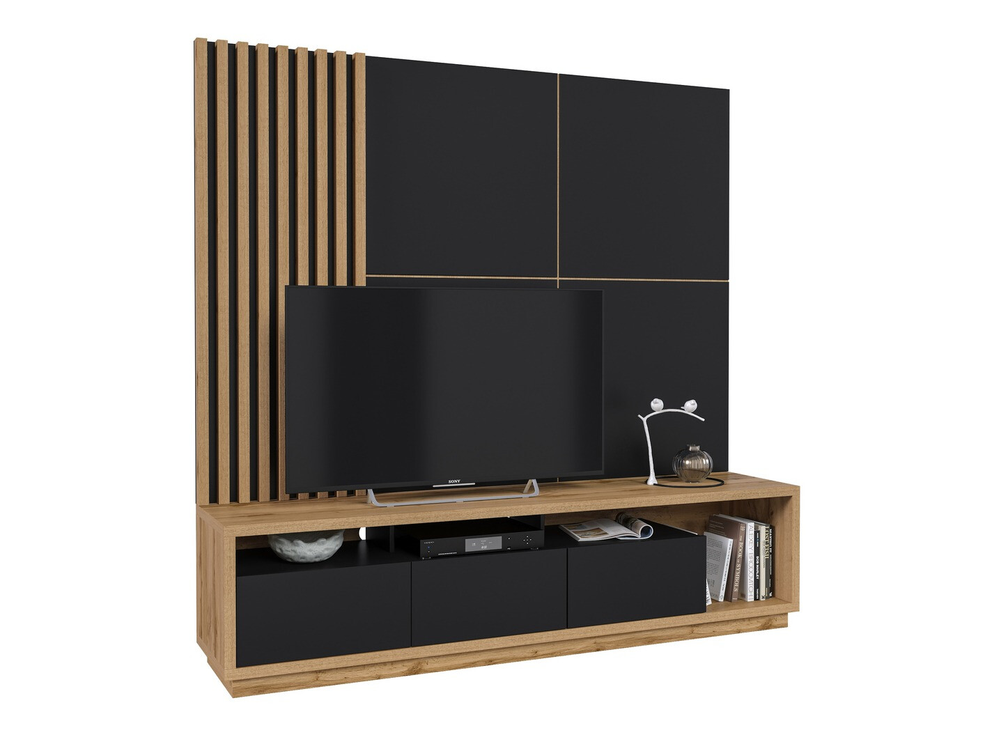 Stofusett Austin 360 (Wotan-eik + Svartur + Matt svart)