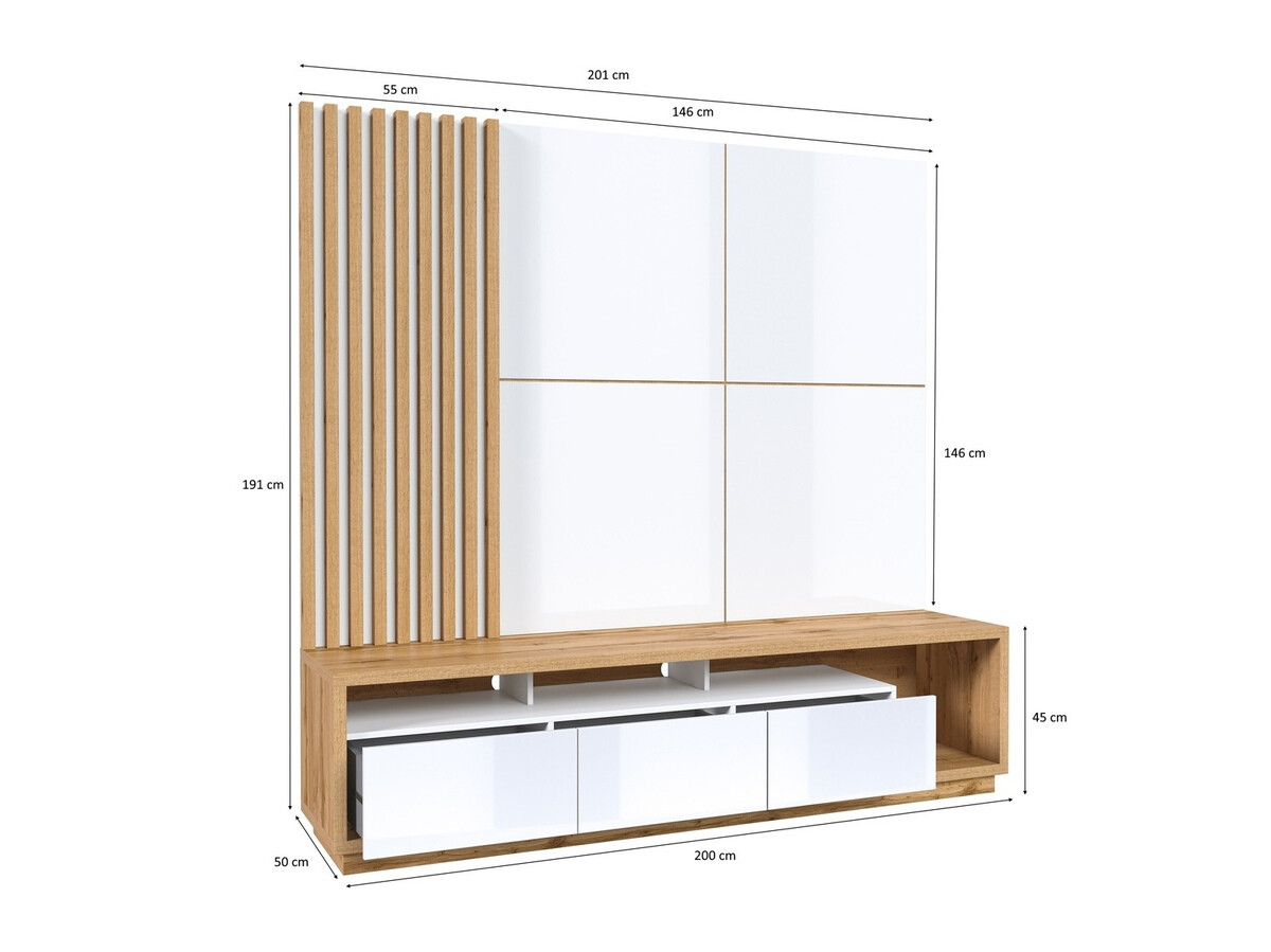 Stofusett Austin 360 (Wotan-eik + Svartur + Matt svart)