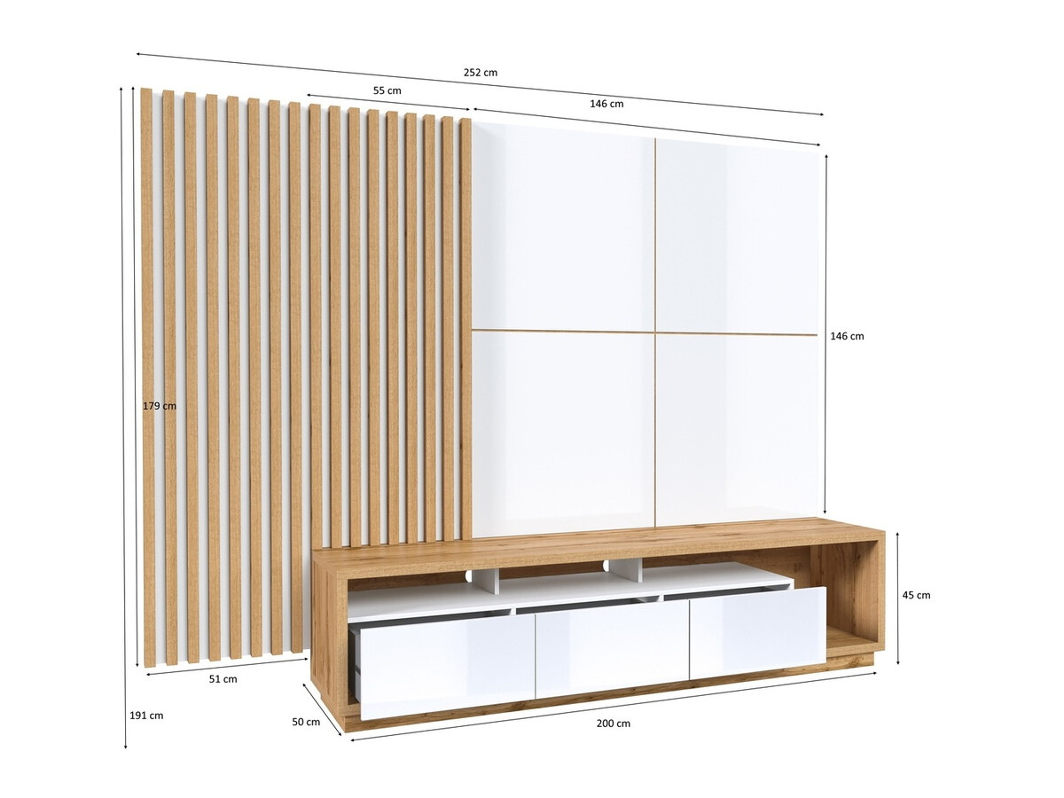 Stofusett Austin 362 (Wotan-eik + Matt svart + Svartur)