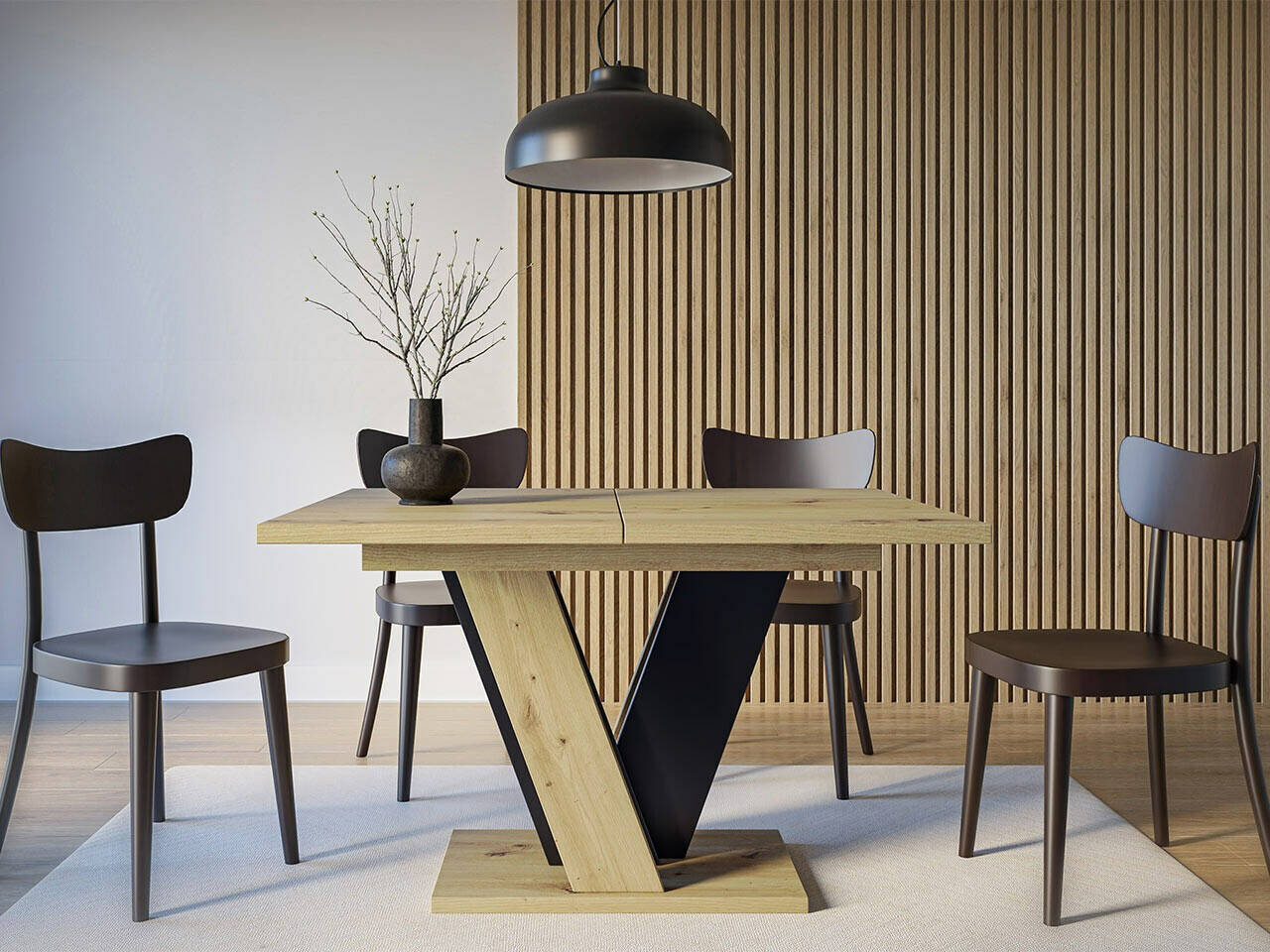 Borð Goodyear 125 (Artisan-eik + Svartur)