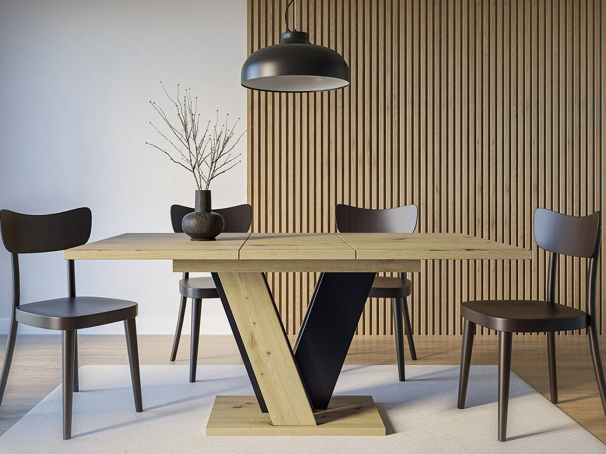 Borð Goodyear 125 (Artisan-eik + Svartur)