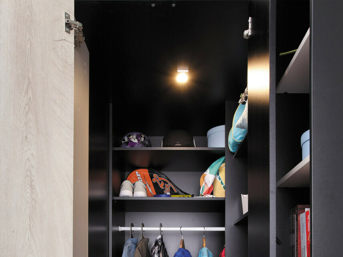 Barnaherbergissett Camteso 115 (Svartur + Eik + Beige)