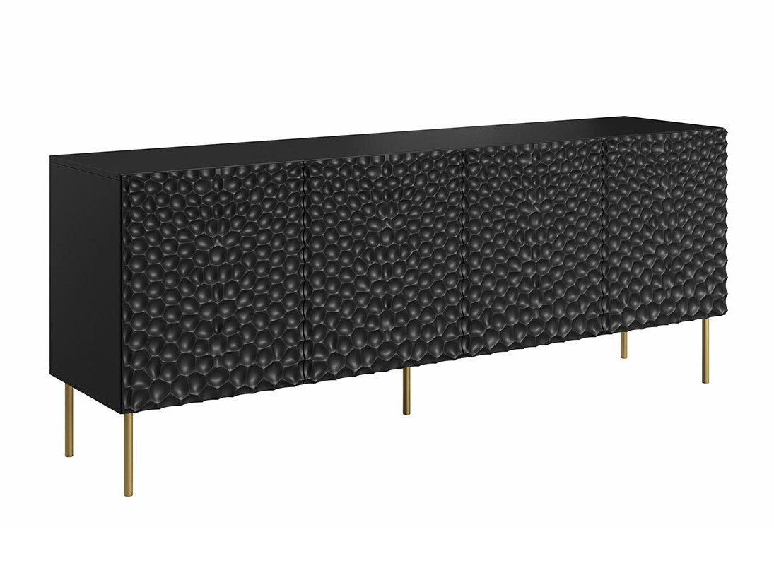 Skenkur Charlotte 170 (Svartur + Gylltur)