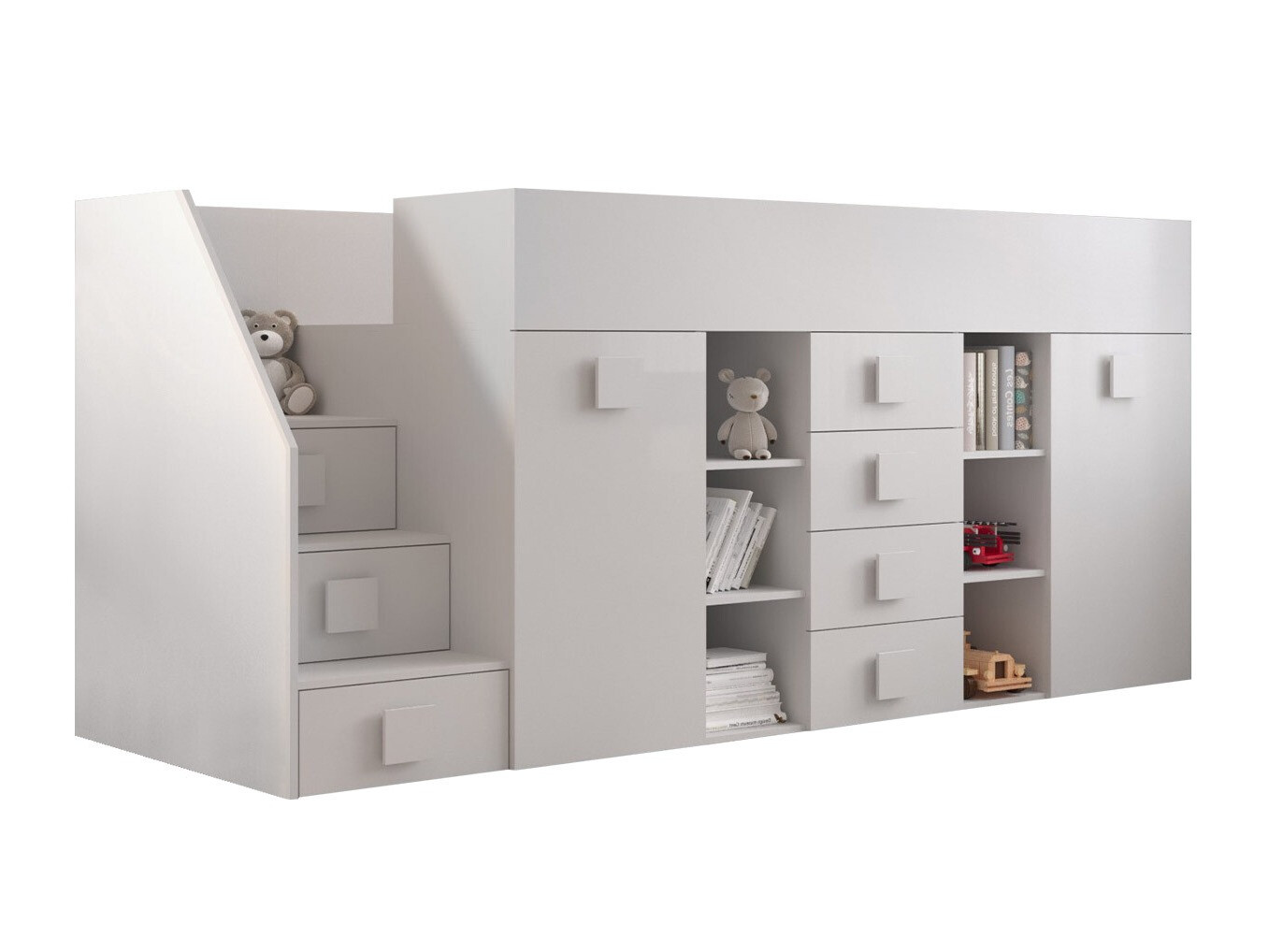Hátt rúm Hartford 366 (Hvítur + Hvítt háglans)