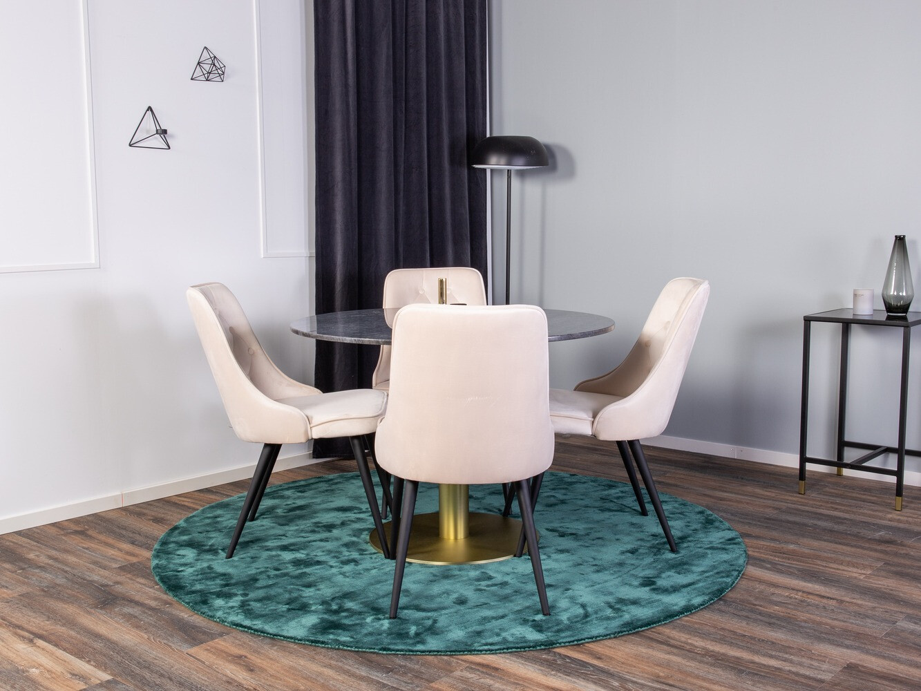 Borðstofusett Dallas 370 (Beige + Svartur)