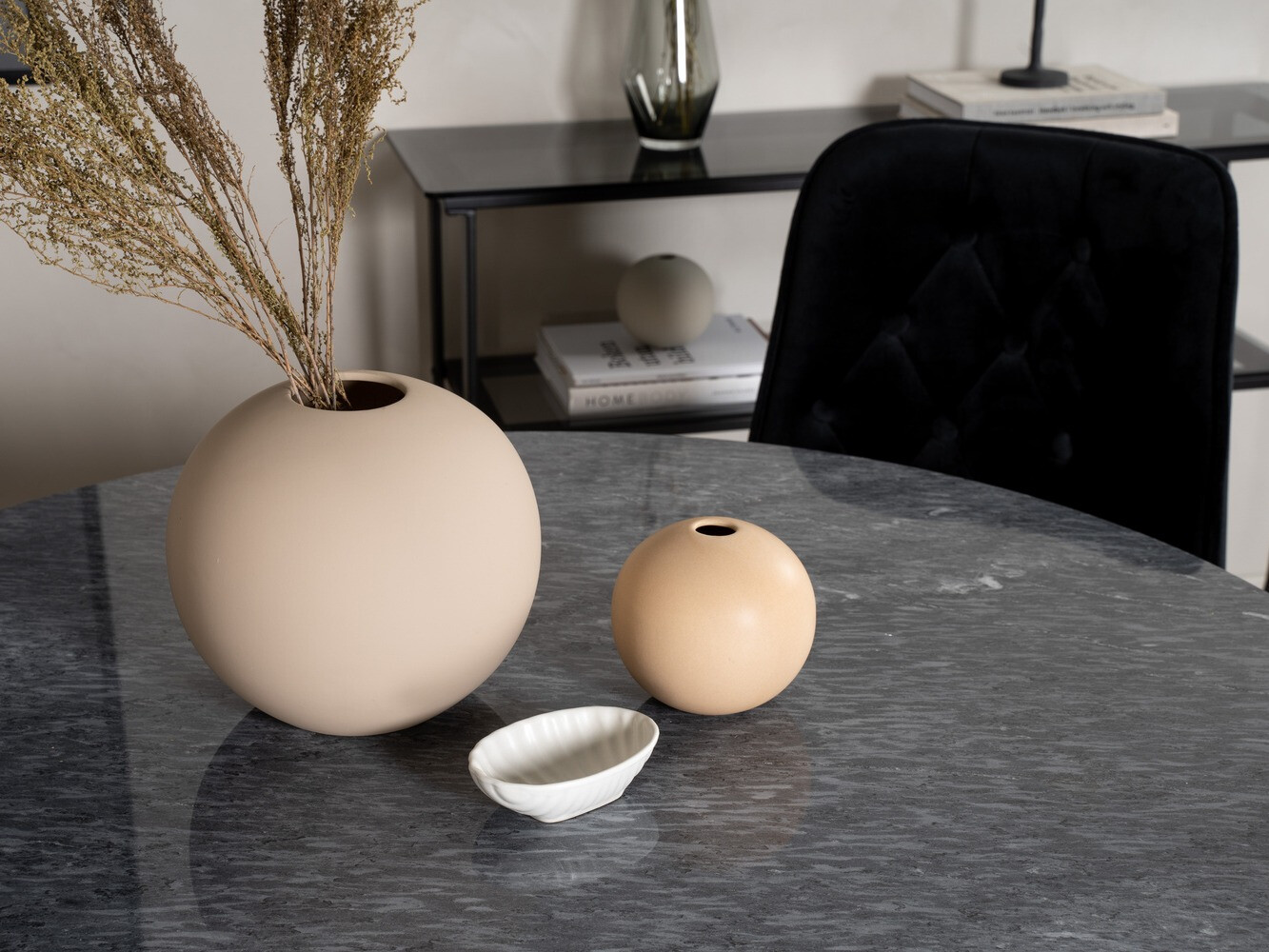 Borðstofusett Dallas 370 (Svartur + Gylltur)