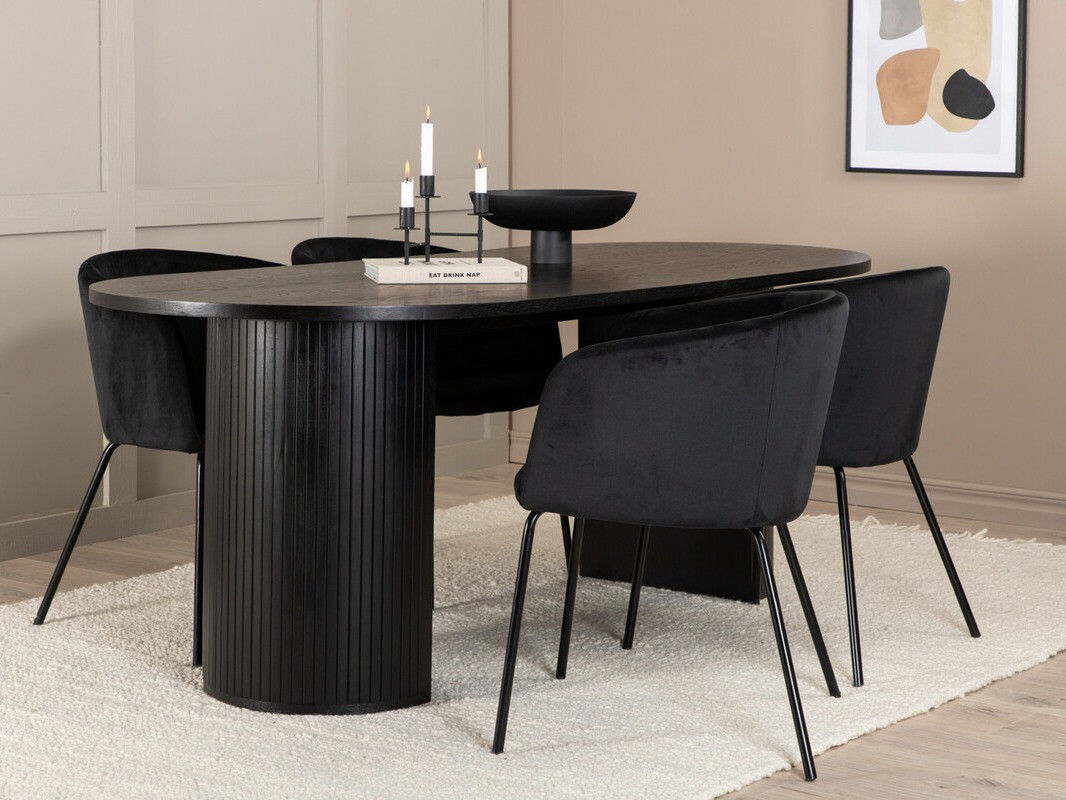 Borðstofusett Dallas 3313 (Svartur)