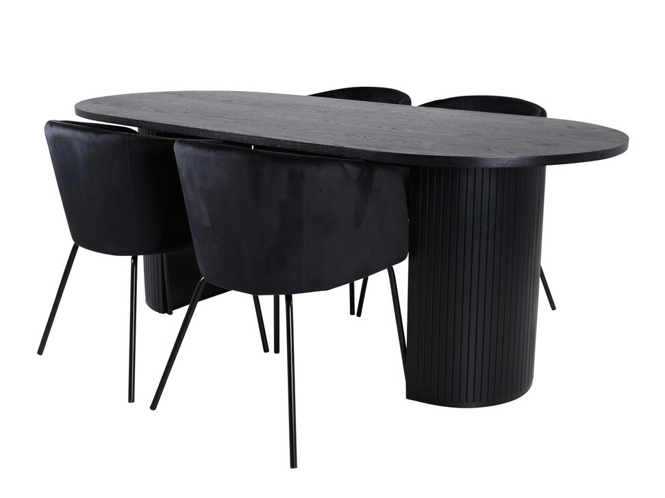 Borðstofusett Dallas 3313 (Svartur)