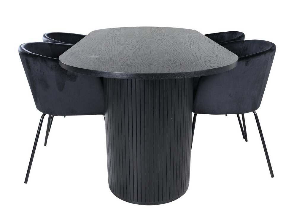Borðstofusett Dallas 3313 (Svartur)
