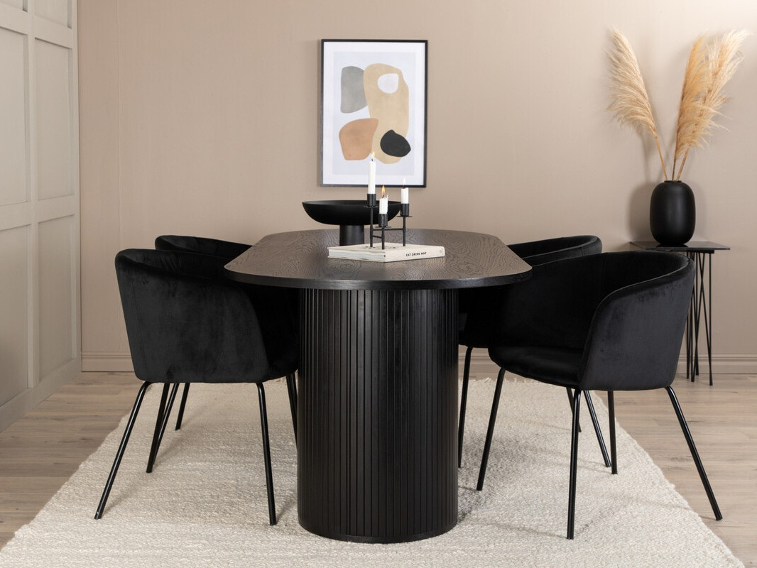 Borðstofusett Dallas 3313 (Svartur)