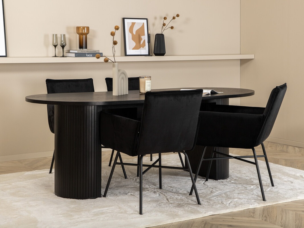 Borðstofusett Dallas 3315 (Svartur)