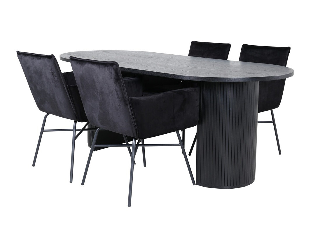 Borðstofusett Dallas 3315 (Svartur)