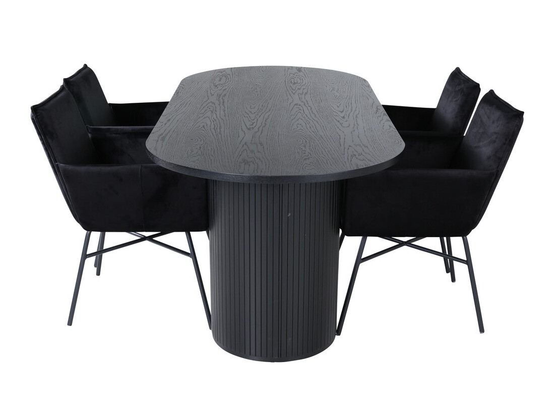 Borðstofusett Dallas 3315 (Svartur)