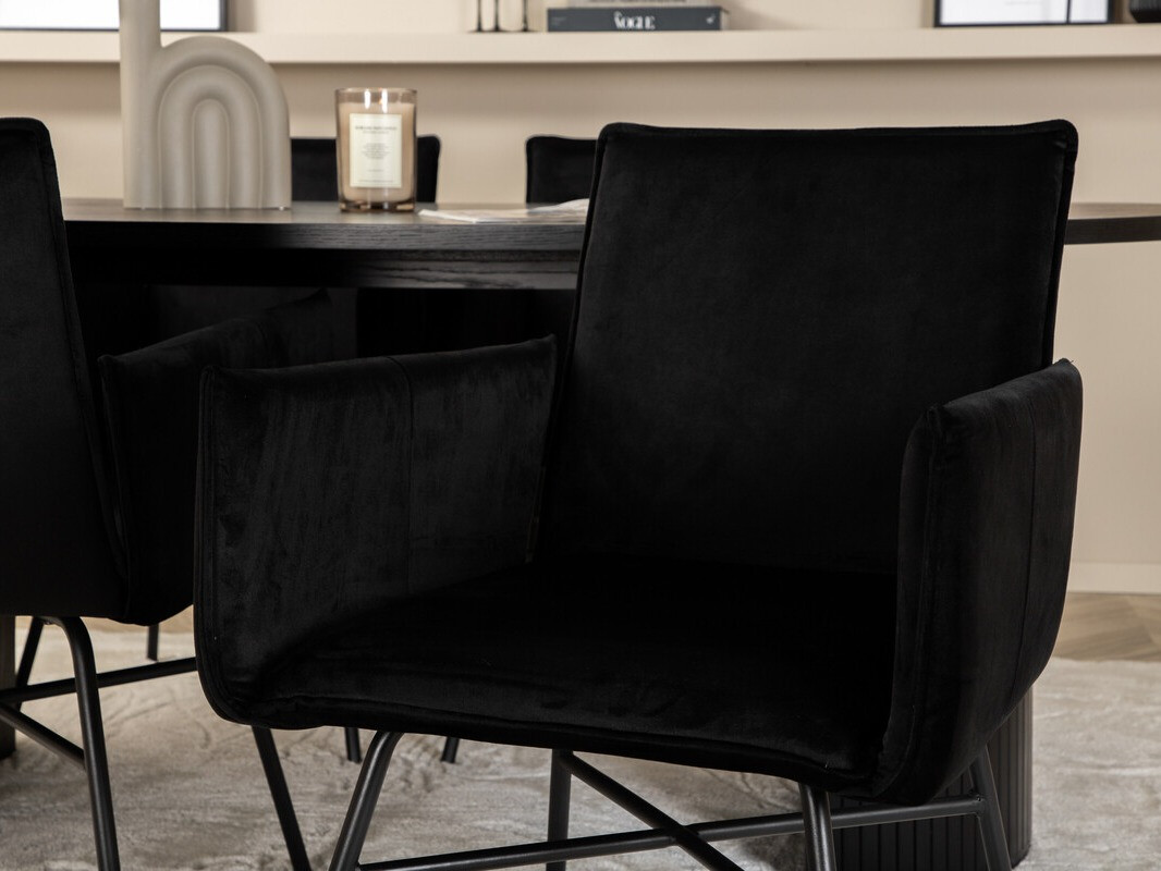 Borðstofusett Dallas 3315 (Svartur)