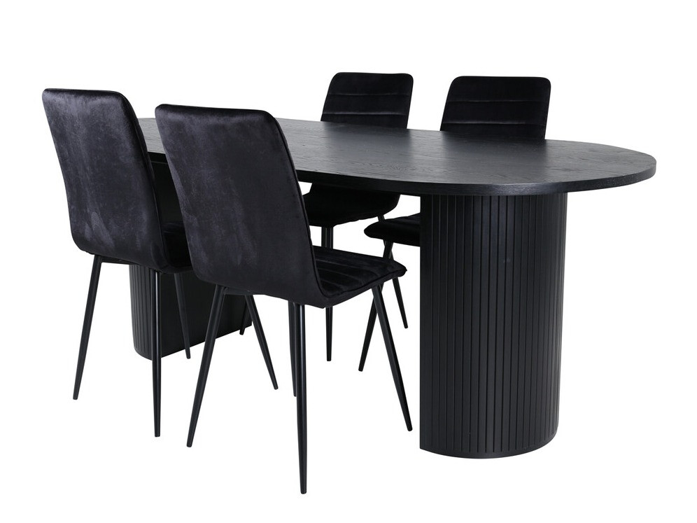 Borðstofusett Dallas 3325 (Svartur)