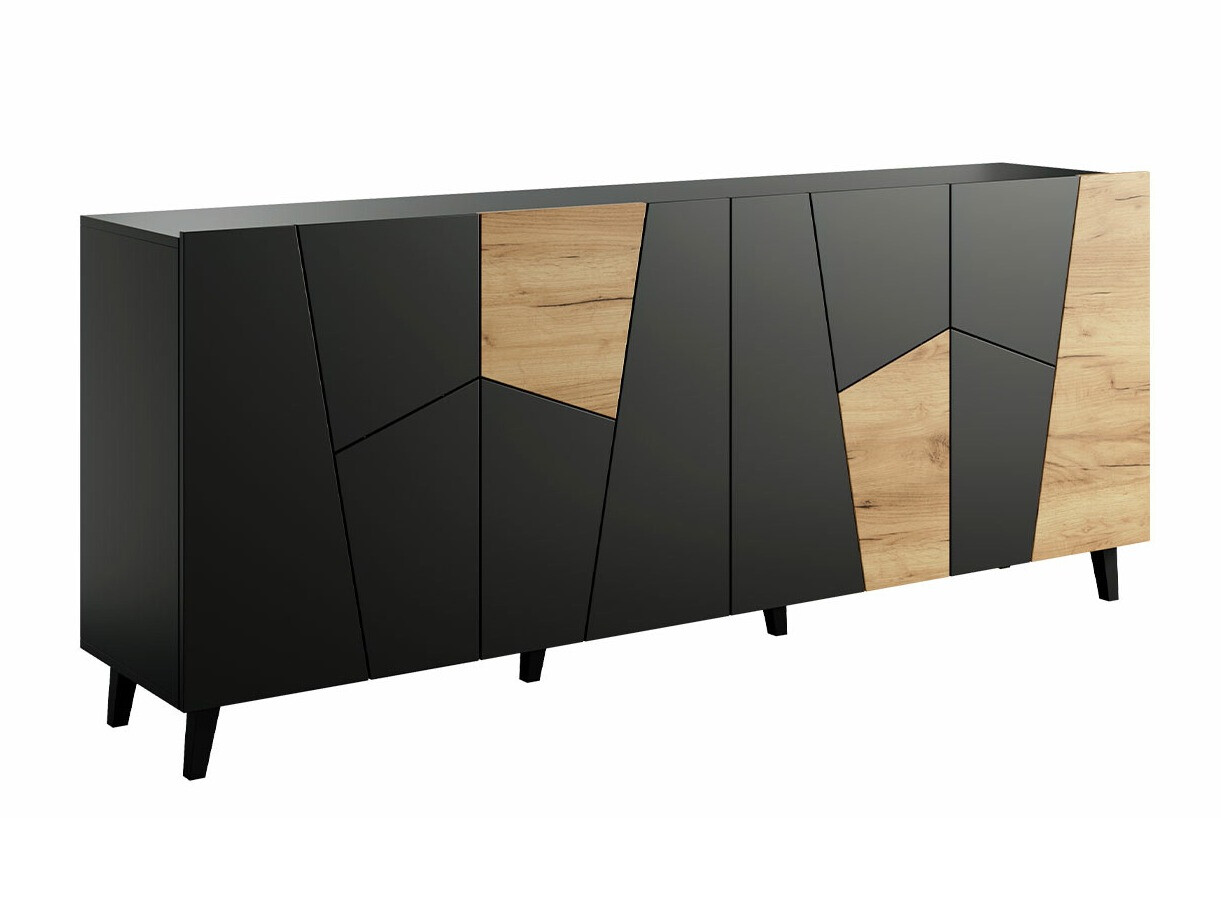Skenkur Charlotte 180 (Svartur + Craft eik)
