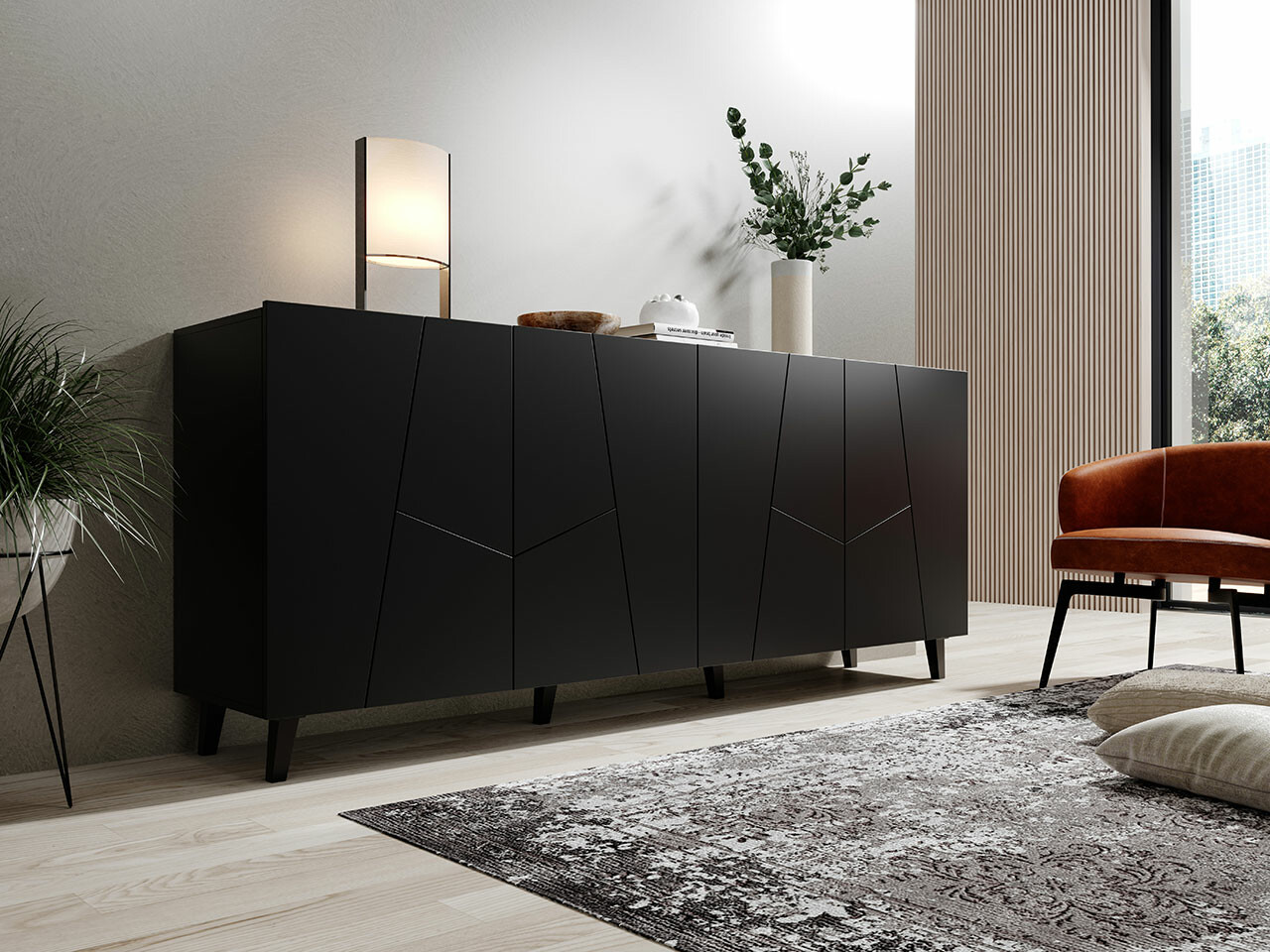 Skenkur Charlotte 180 (Svartur)