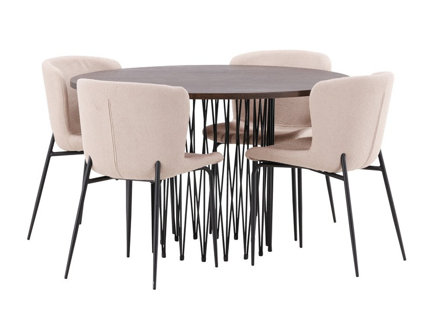 Borðstofusett Dallas 3379 (Beige + Svartur)