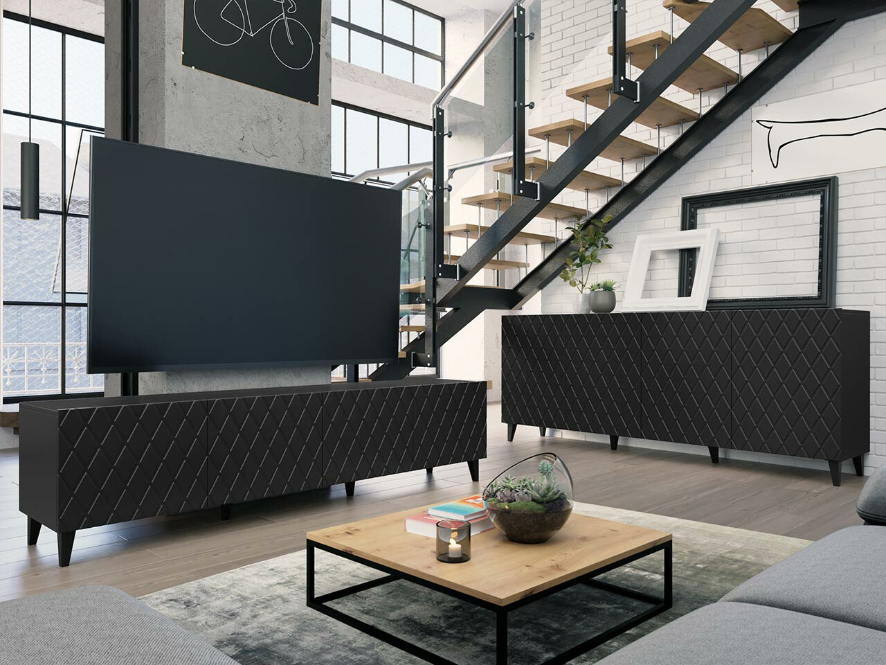 Stofusett Charlotte 188 (Svartur)