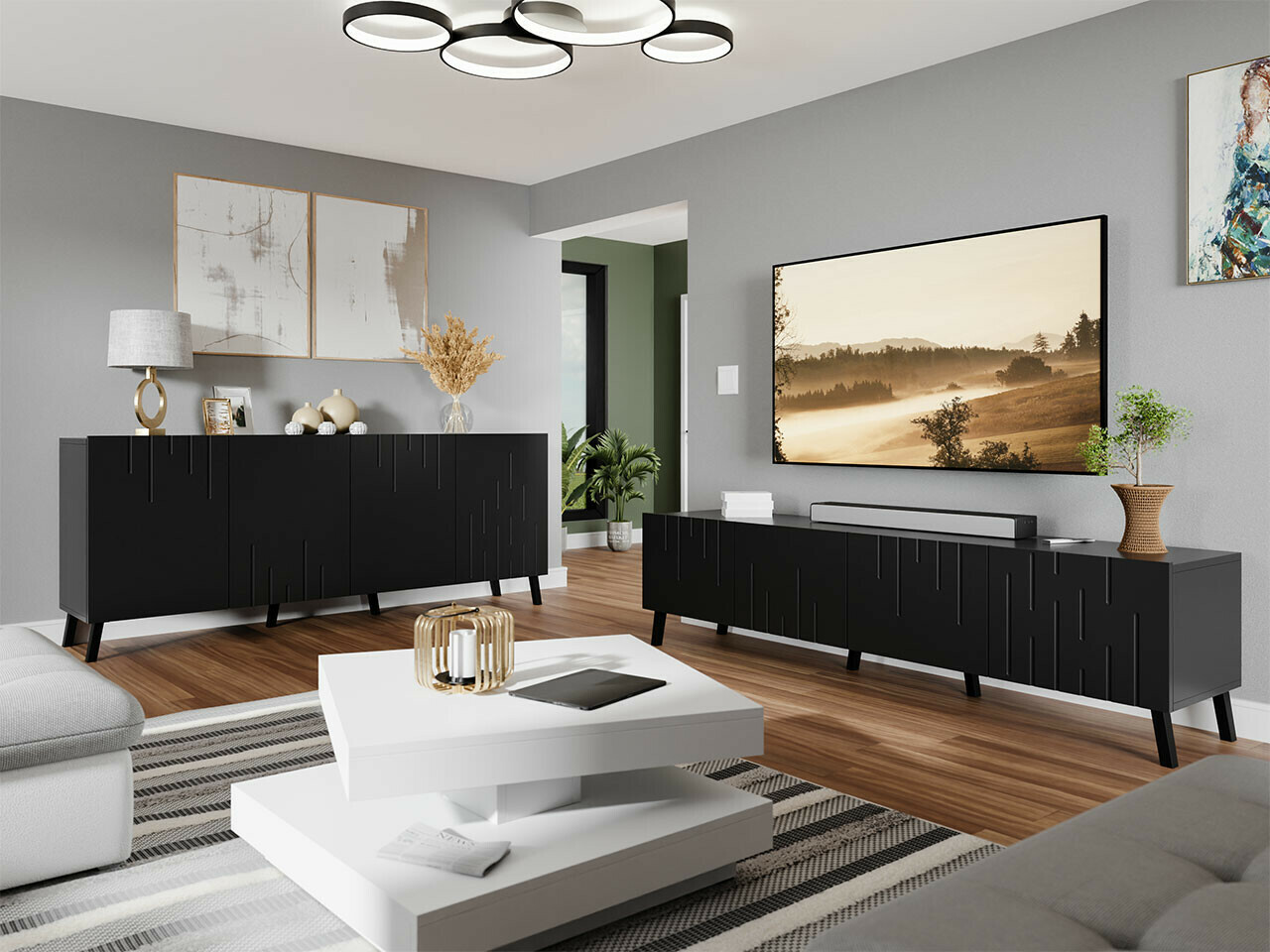 Stofusett Charlotte 212 (Svartur)