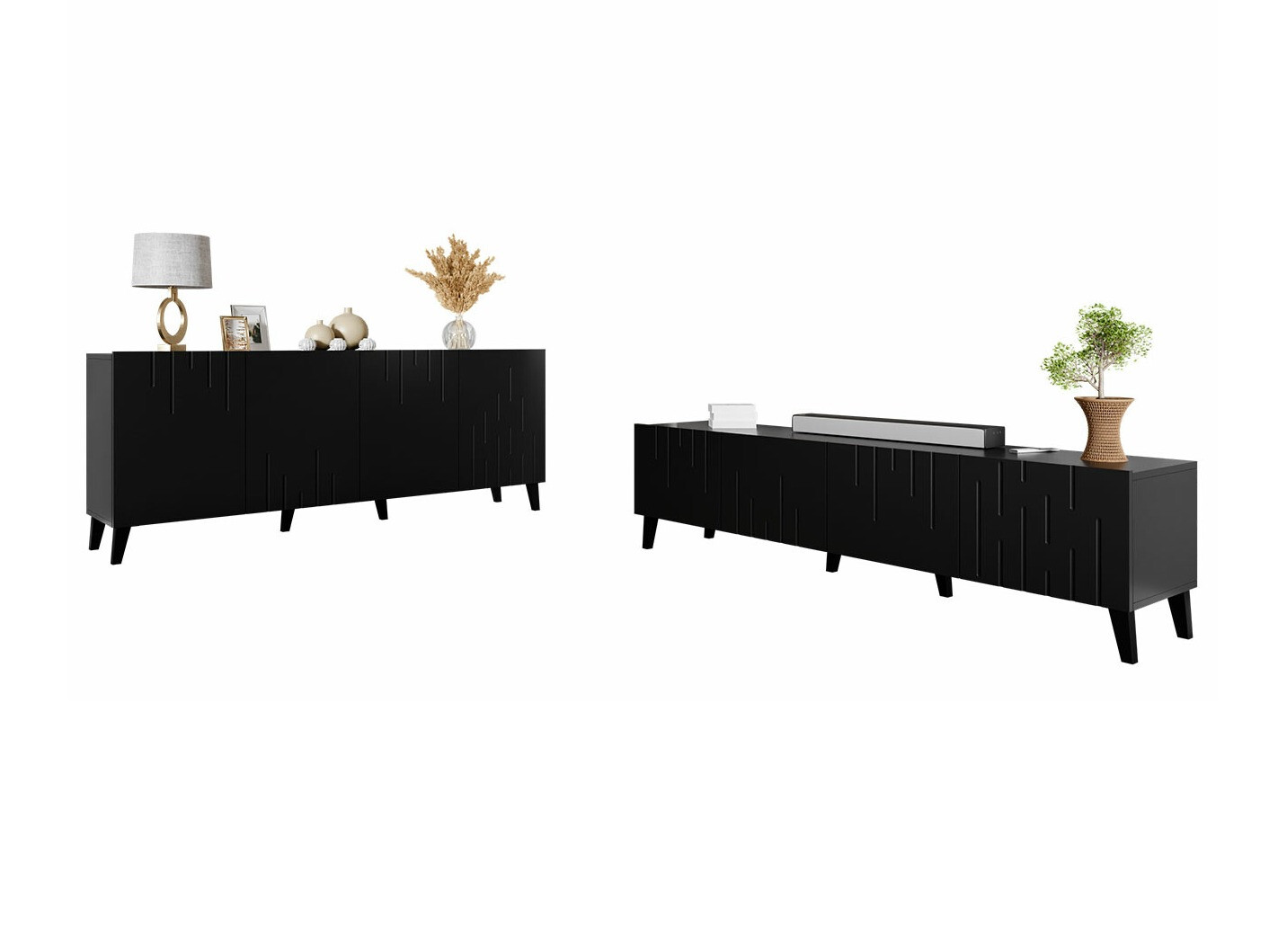 Stofusett Charlotte 212 (Svartur)