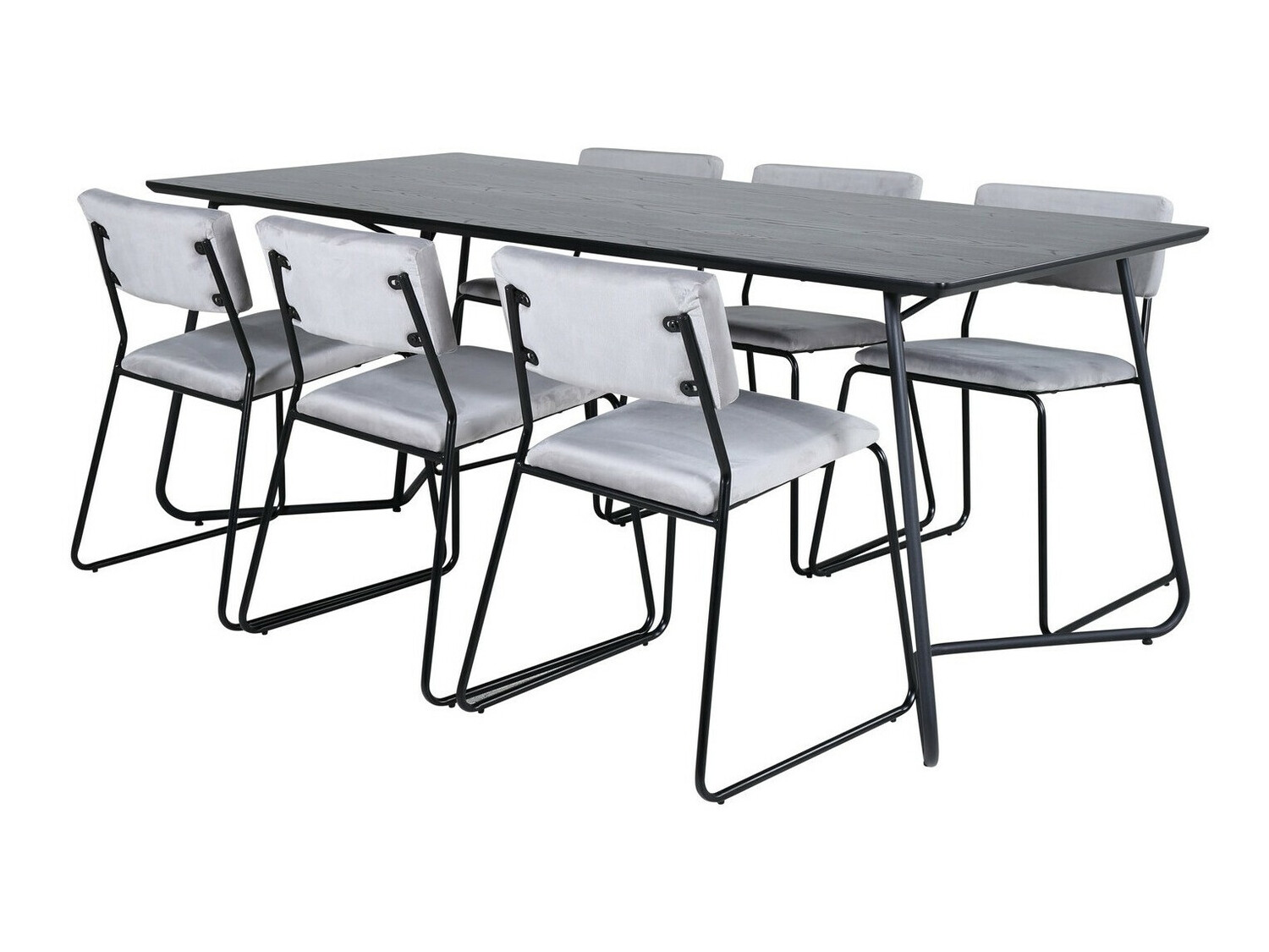 Borðstofusett Dallas 2715 (Grár + Svartur)