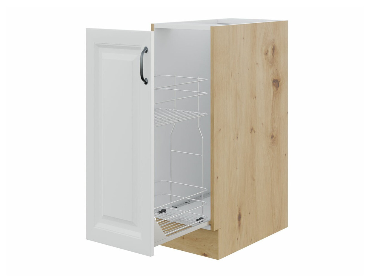 Skápaeining með útdraganlegri körfu Retro White 102