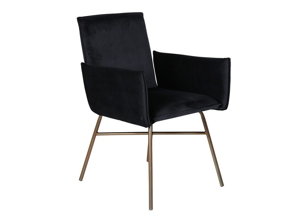 Borðstofusett Dallas 2703 (Svartur + Kopar)