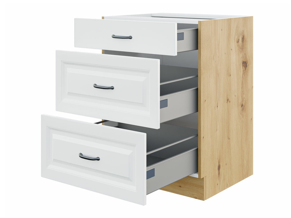 Skápaeining með skúffum Retro White 108