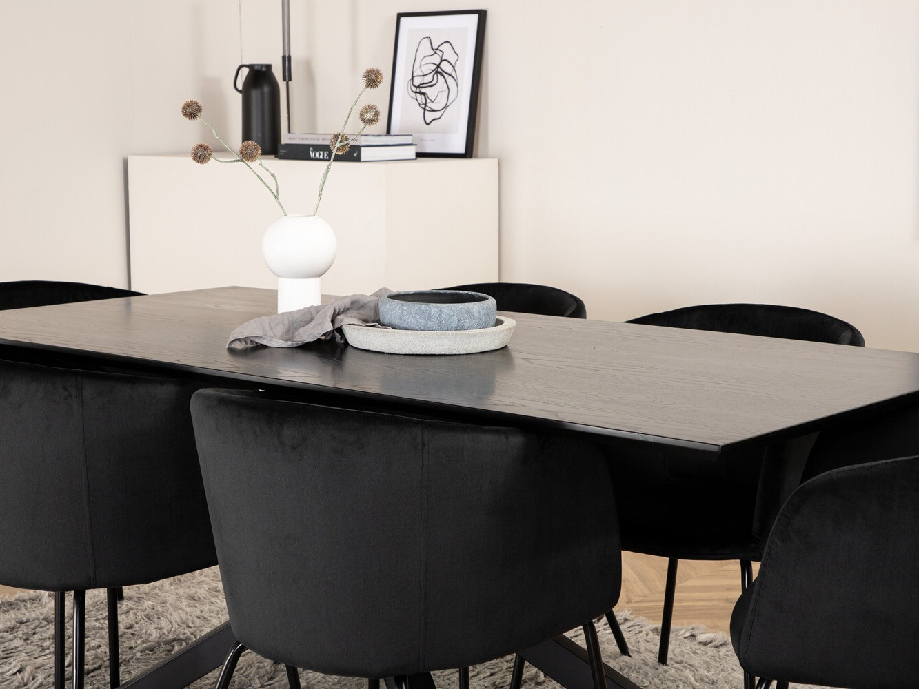 Borðstofusett Dallas 2691 (Svartur)