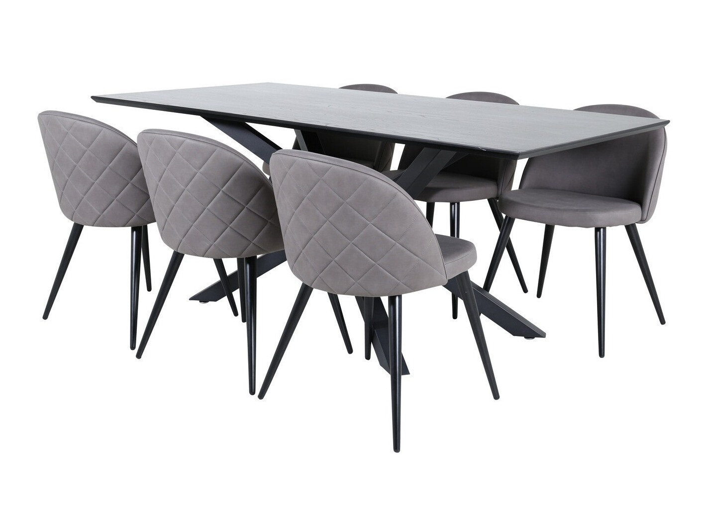 Borðstofusett Dallas 2693 (Grár + Svartur)