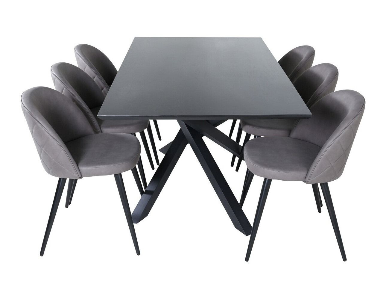 Borðstofusett Dallas 2693 (Grár + Svartur)