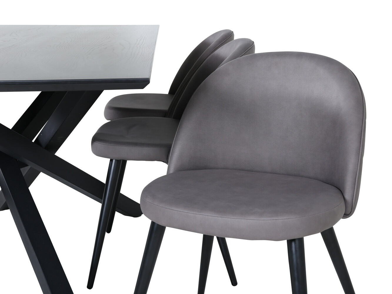 Borðstofusett Dallas 2693 (Grár + Svartur)