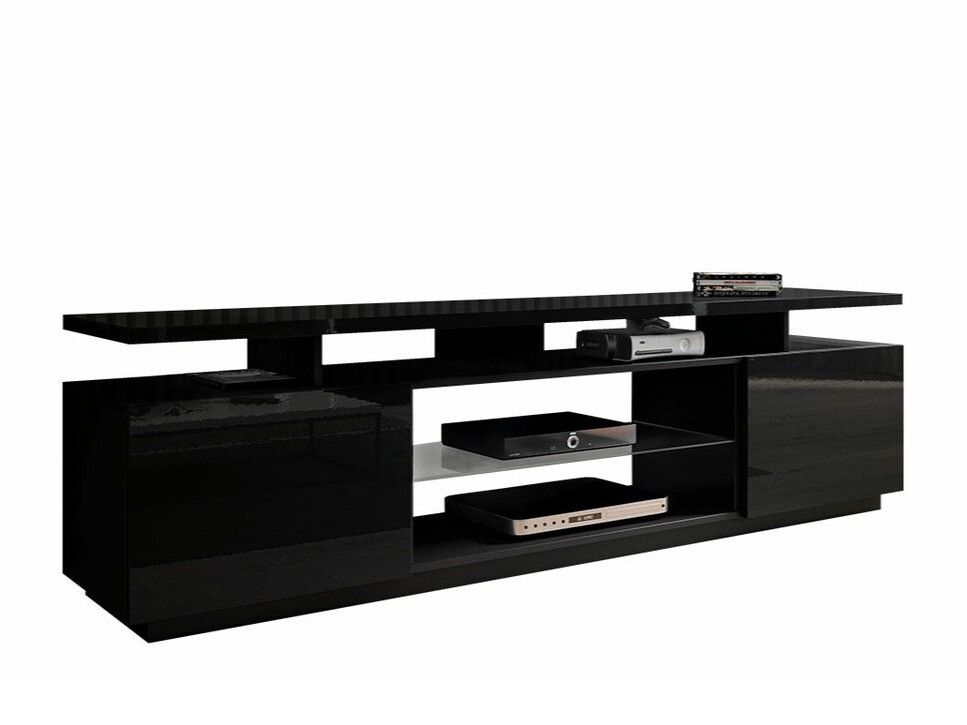 Sjónvarpsskápur Figura (Svartur + Svart háglans)