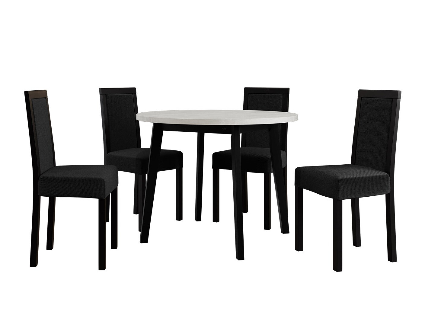 Borðstofusett Victorville 256 (Hvítur + Svartur)