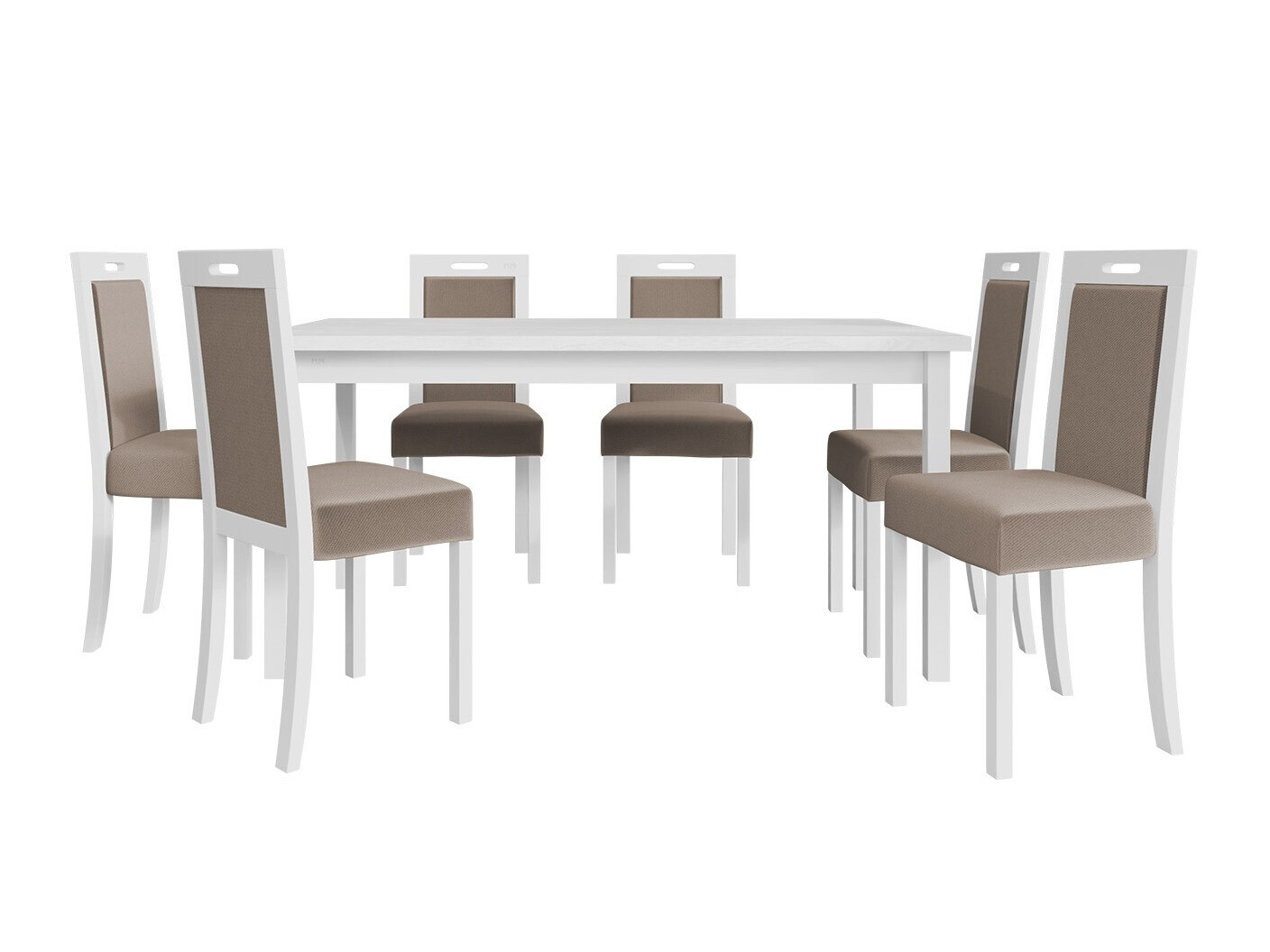Borðstofusett Victorville 262 (Hvítur)
