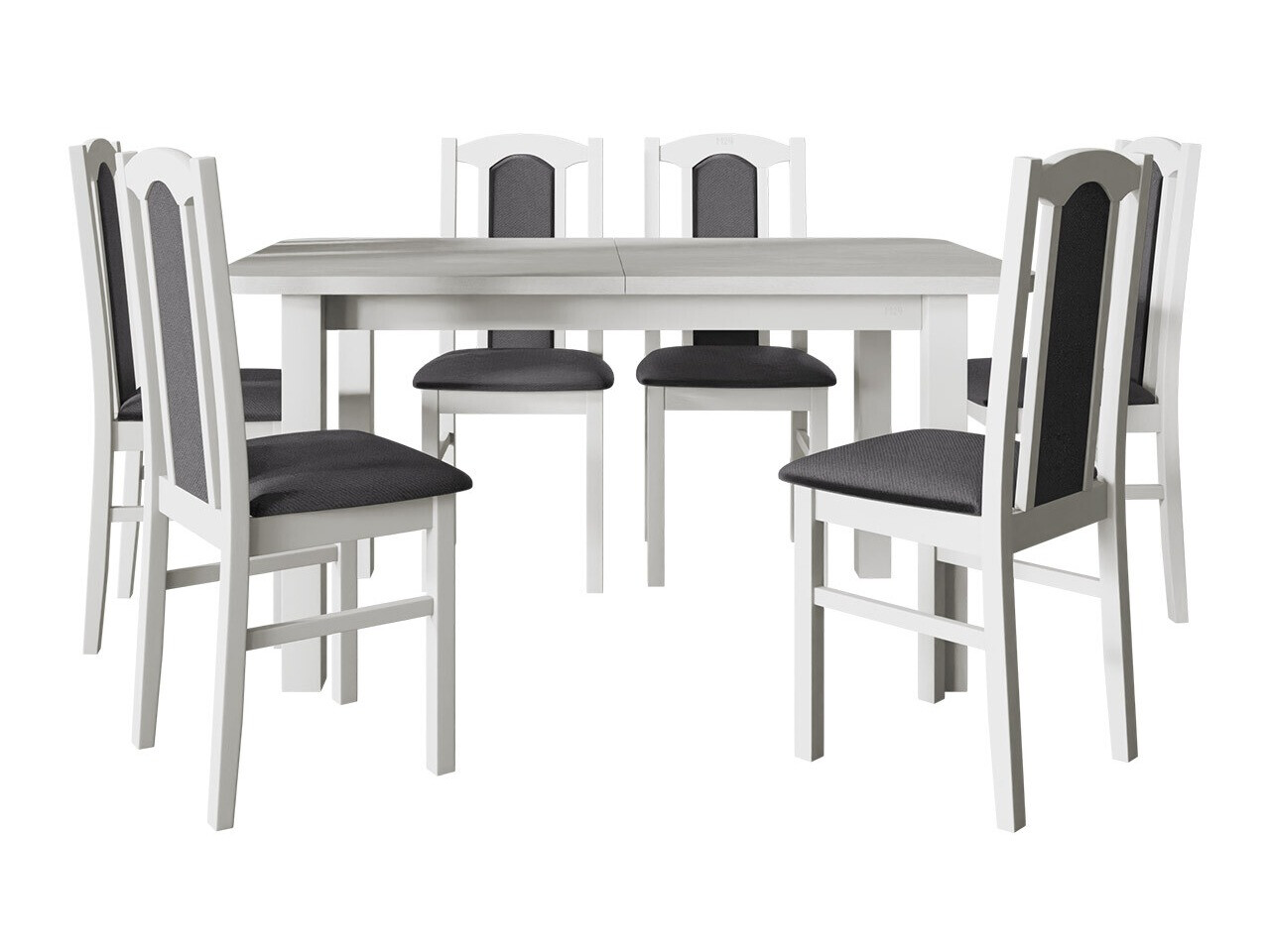 Borðstofusett Victorville 273 (Hvítur)